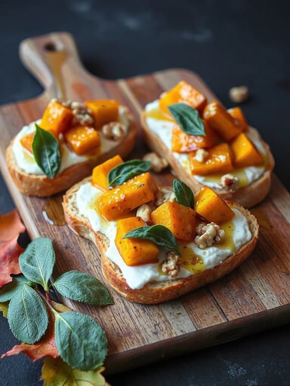 pumpkin ricotta bruschetta delight