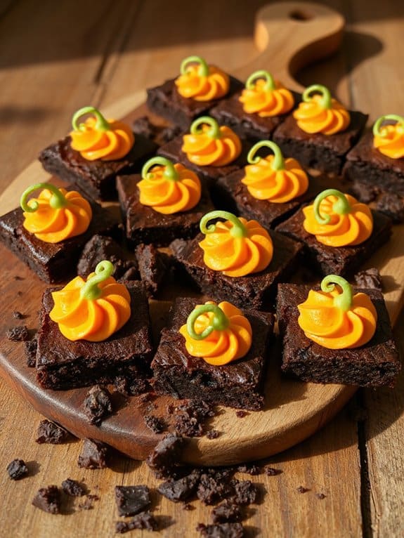 pumpkin topped fudgy brownies