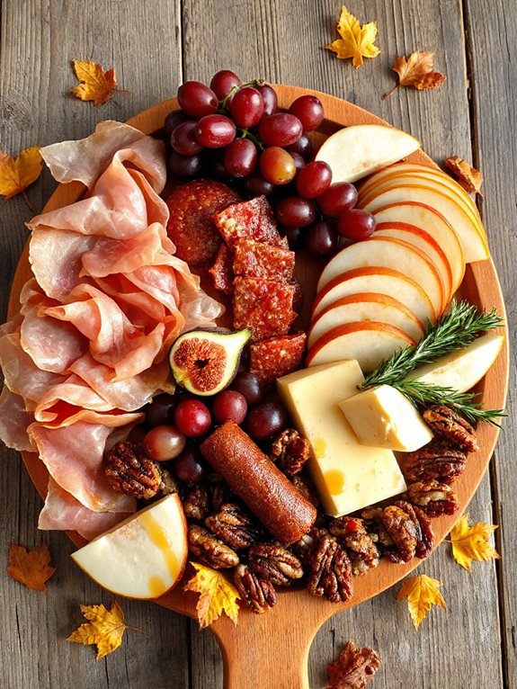 rustic autumn charcuterie board