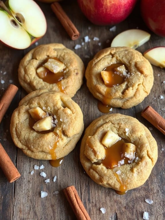 salted caramel apple cookies