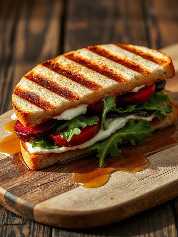 sassy beet and goat panini