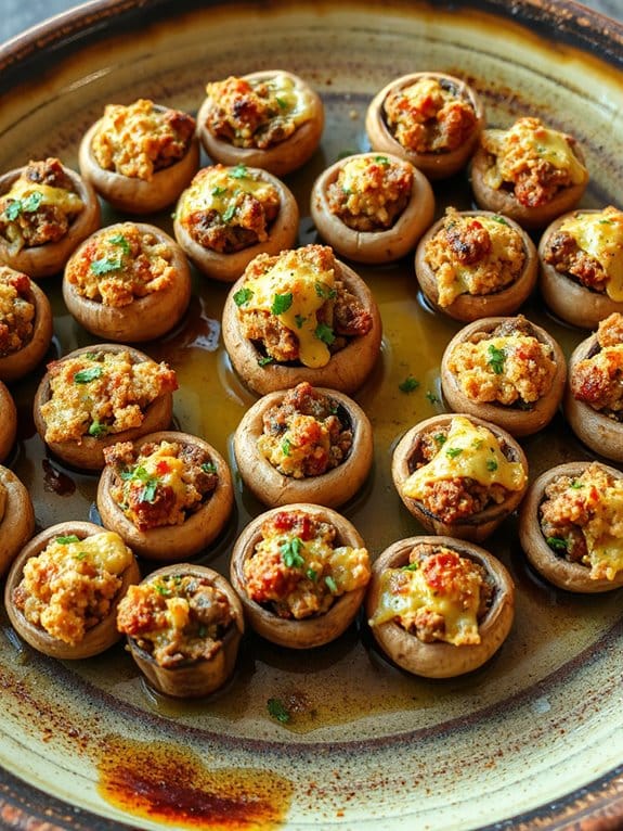 sausage stuffed mushroom appetizers