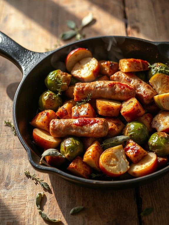 savory apple sausage skillet