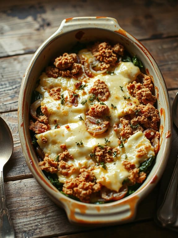 savory onion and chard gratin