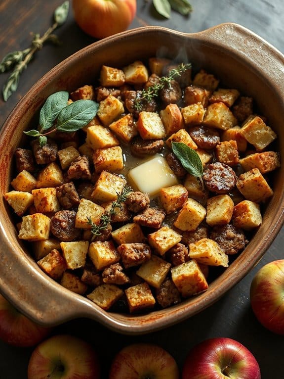 savory sweet apple sausage stuffing