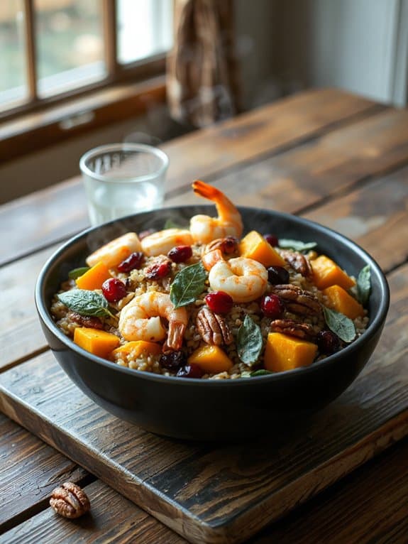 shrimp cranberries wild rice