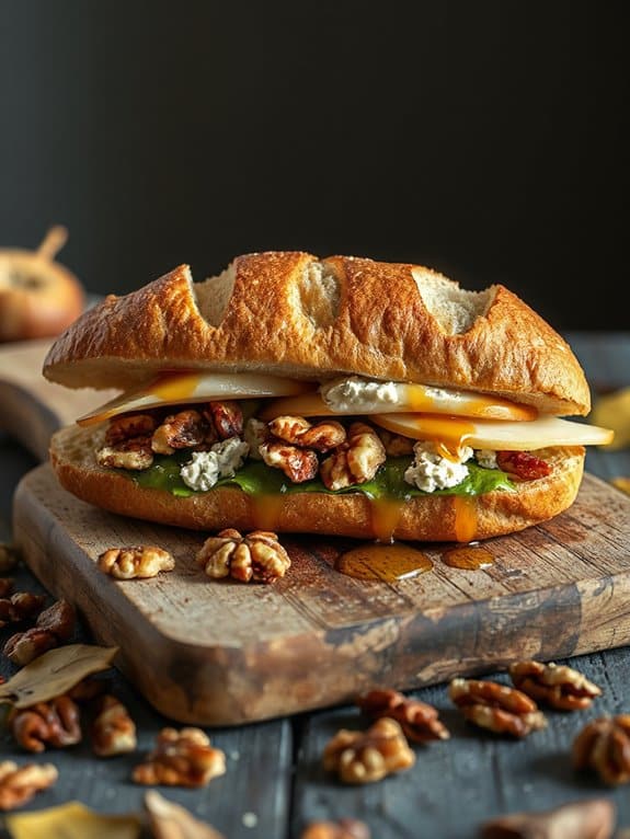 sophisticated pear and cheese sandwich