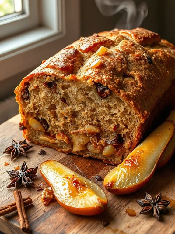 spiced pear ginger loaf