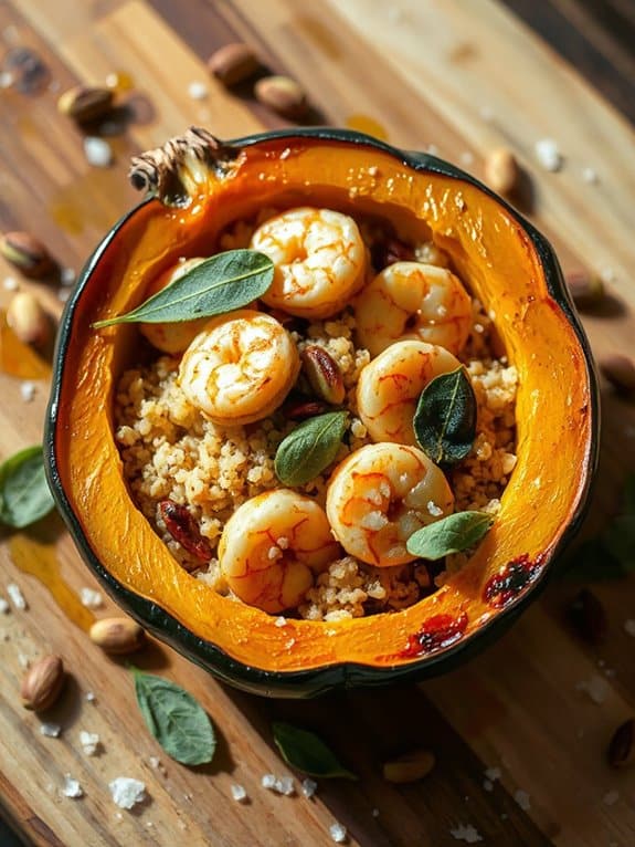 spiced shrimp quinoa acorn squash