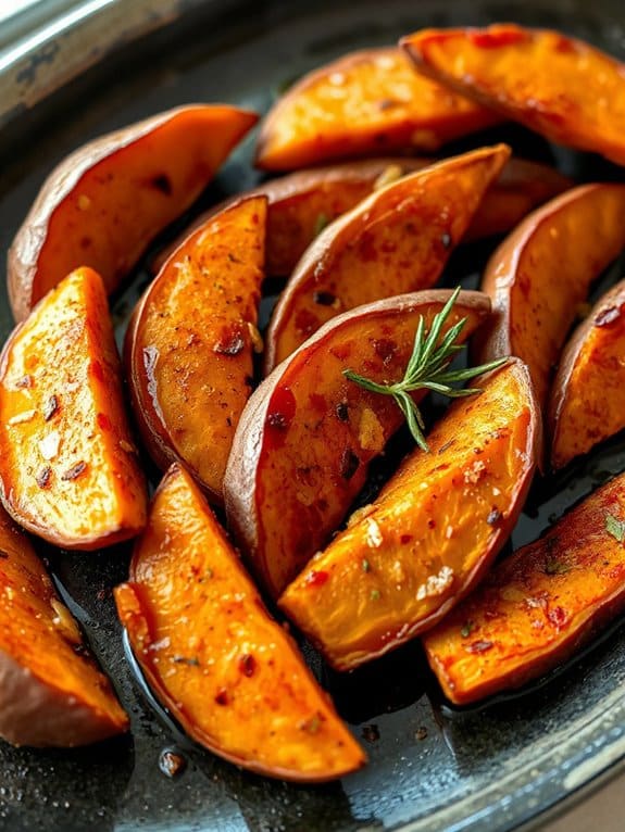 spicy crispy sweet potato wedges