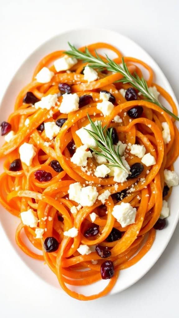 spiralized sweet potato noodles