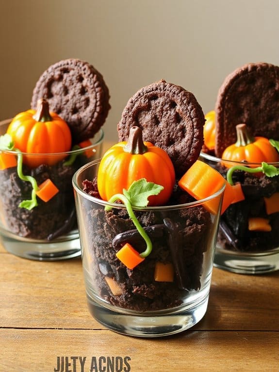 spooky chocolate pudding cups