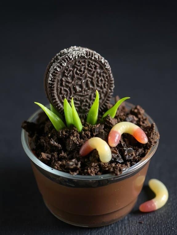 spooky chocolate pudding cups