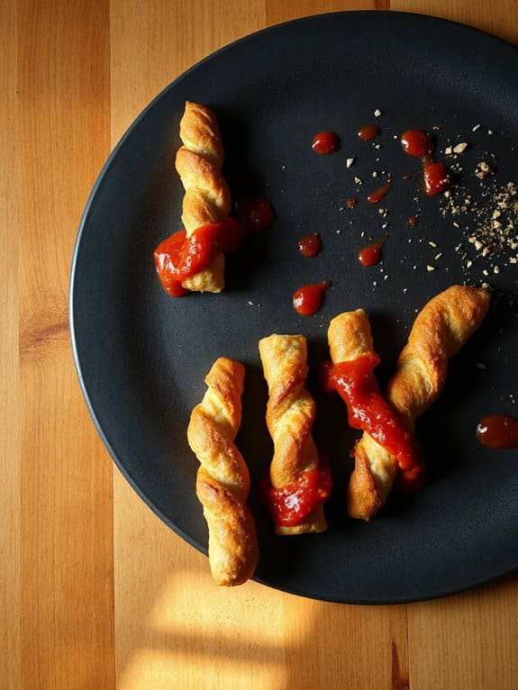 spooky finger shaped breadsticks