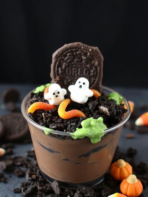 spooky halloween dessert cups