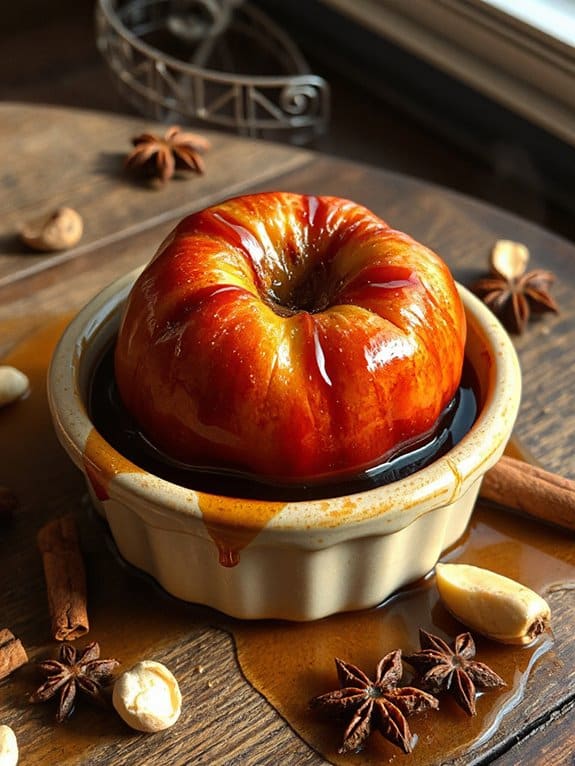 warm cinnamon spiced baked apples