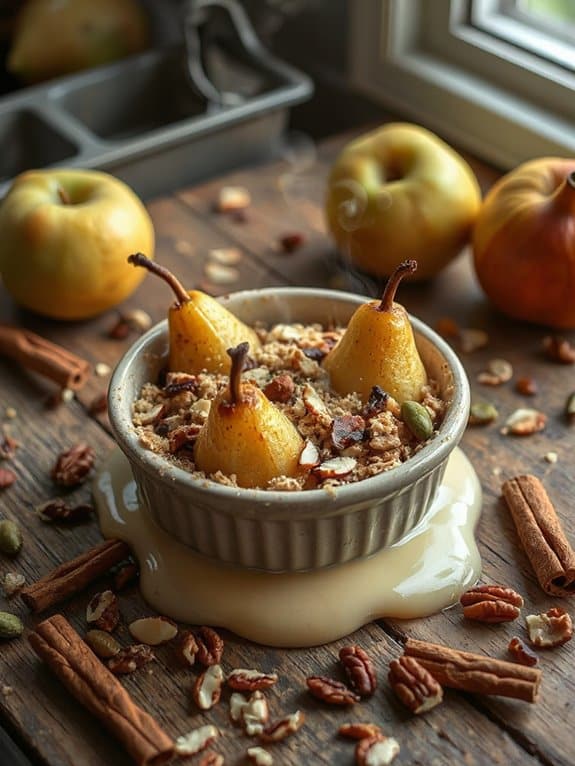 warm pear almond crisp