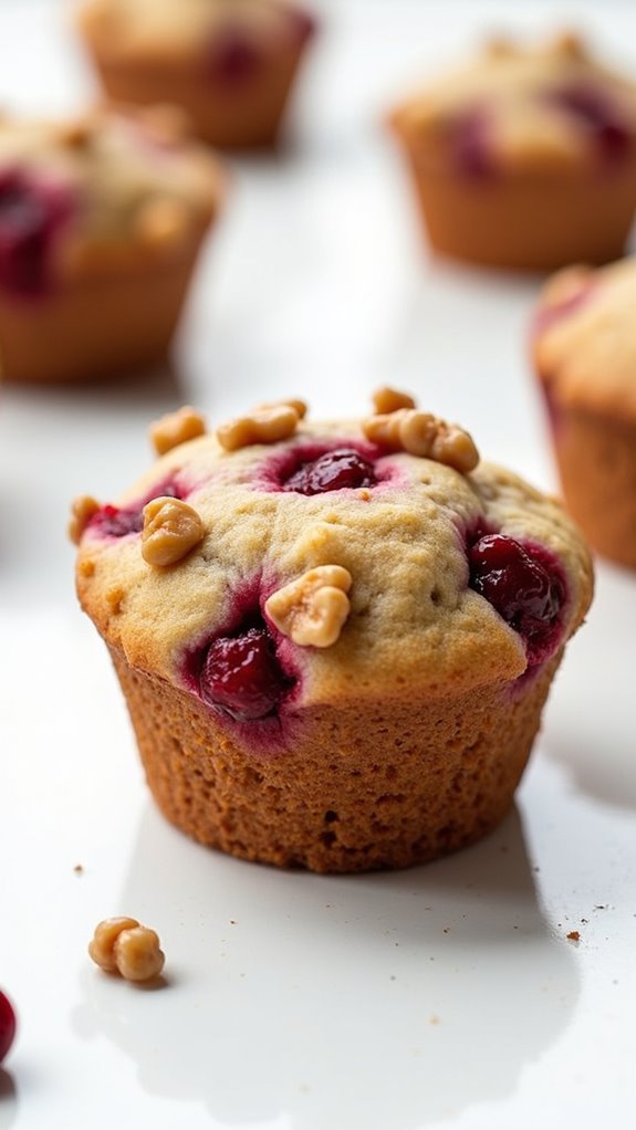 festive cranberry walnut muffins