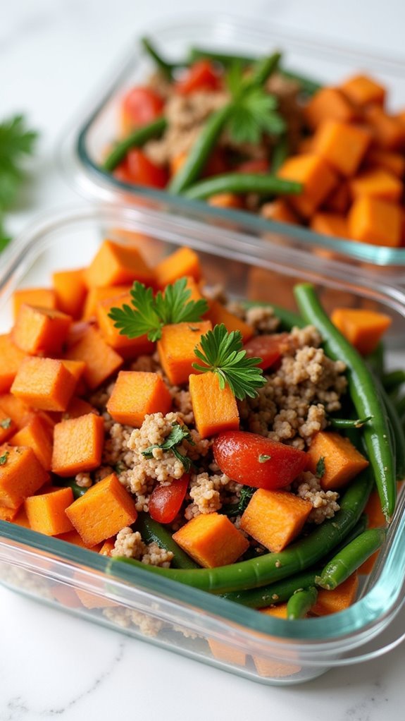 meal prepping with sweet potatoes