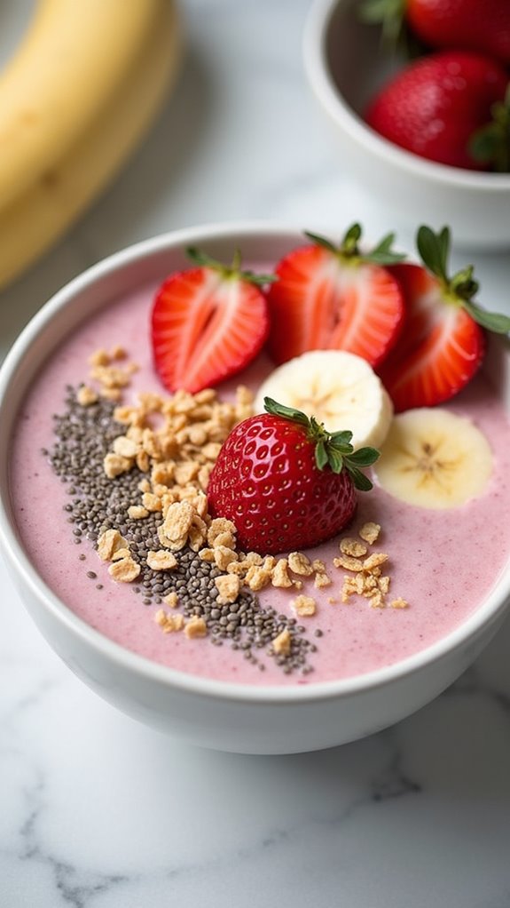 strawberry banana smoothie bowl