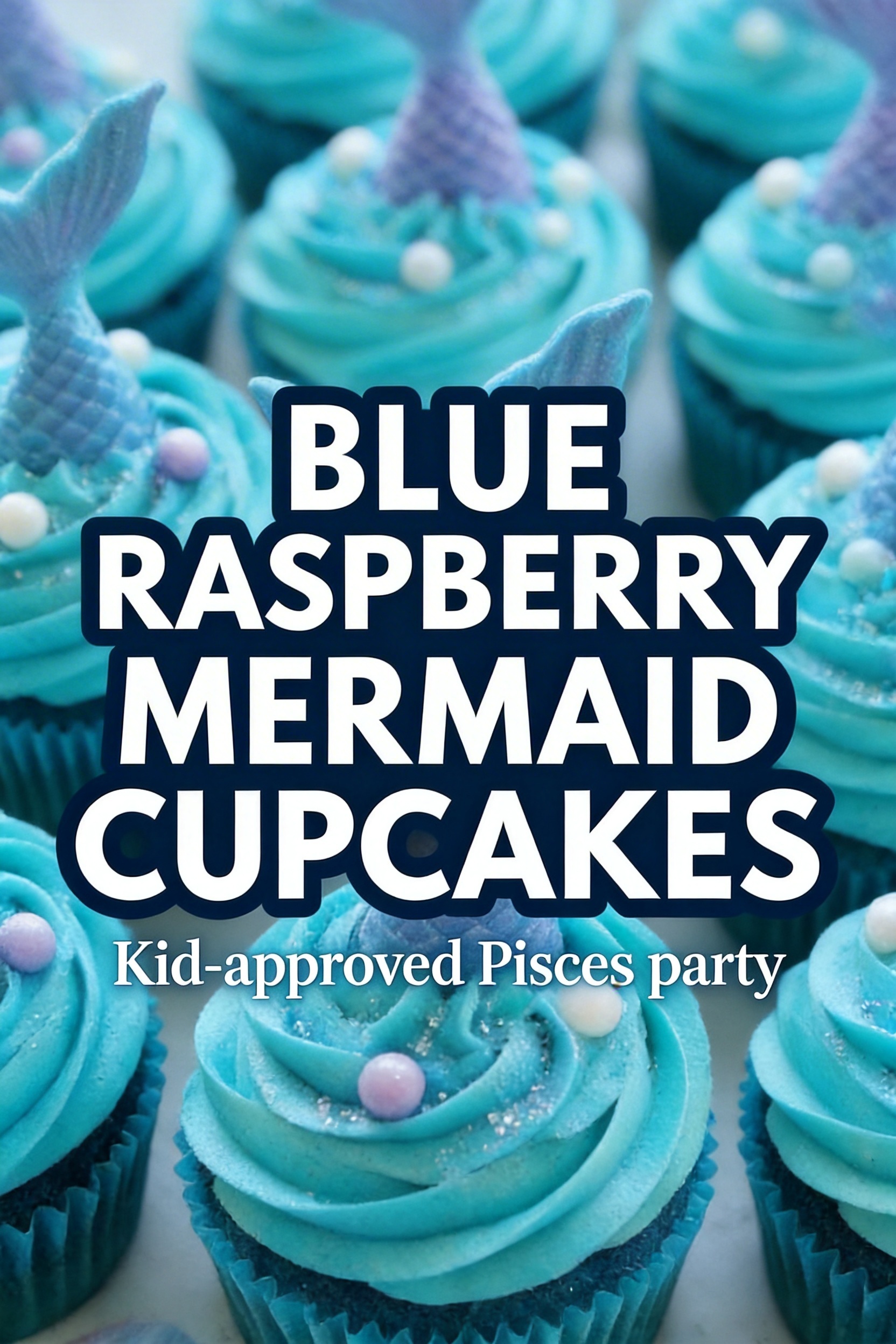 Blue Raspberry Mermaid Cupcakes for Kid-Approved Pisces Party Celebrations with Zodiac Colors