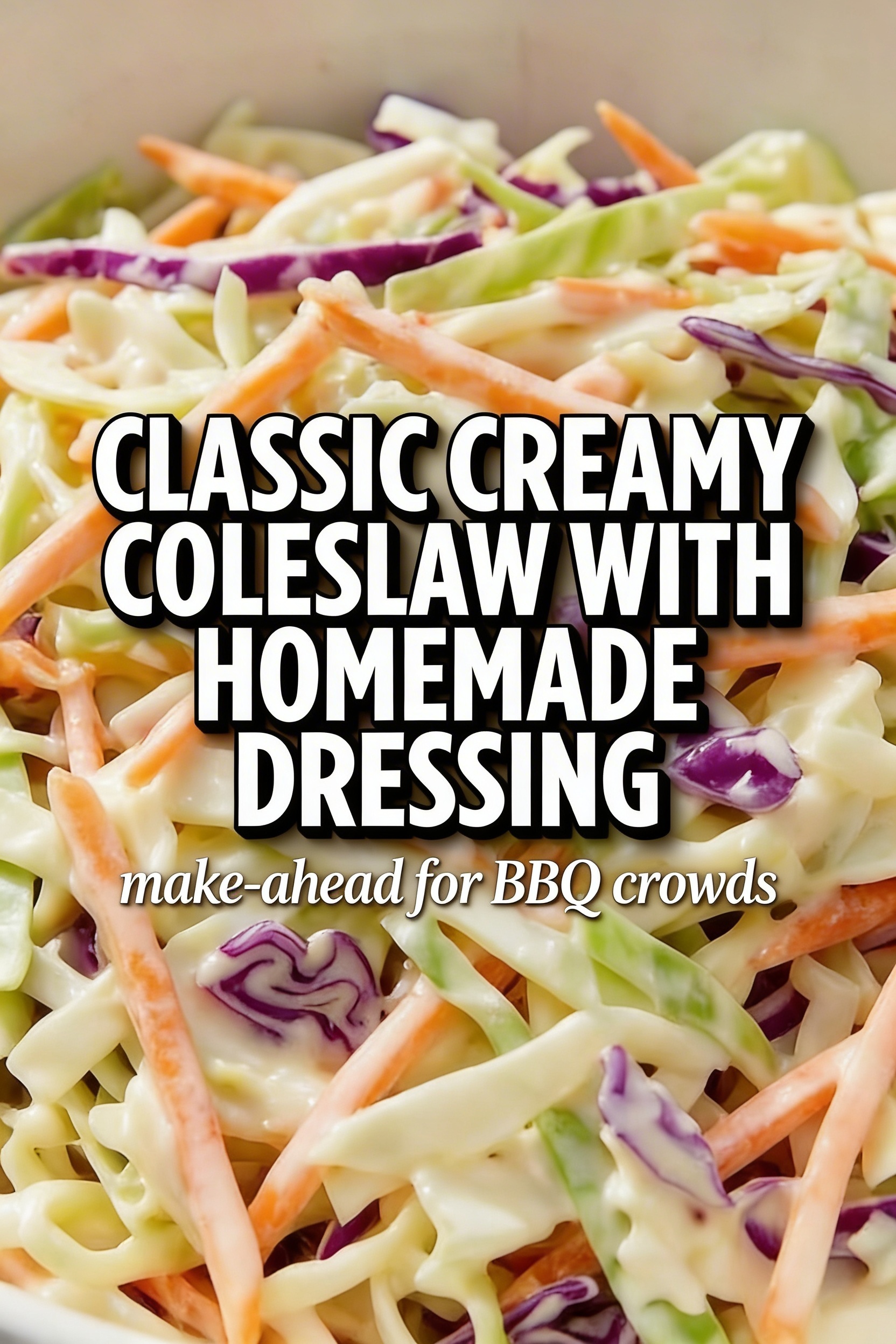 Classic Creamy Coleslaw Recipe for Make-Ahead BBQ Crowds That Feeds 12 and Stays Crunchy