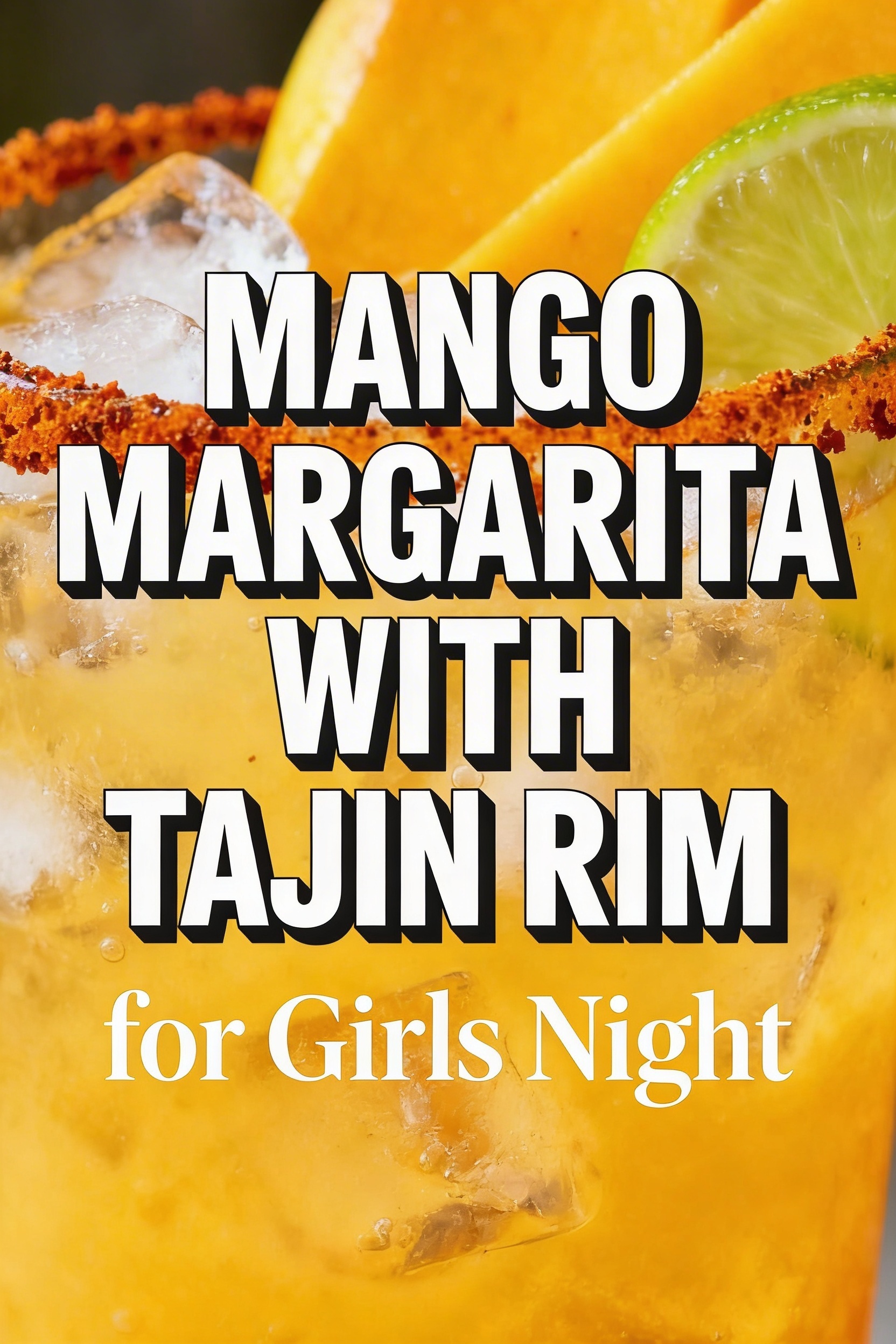 Mango Margarita with Tajin Rim for Girls Night Made with Fresh Fruit and Real Ingredients