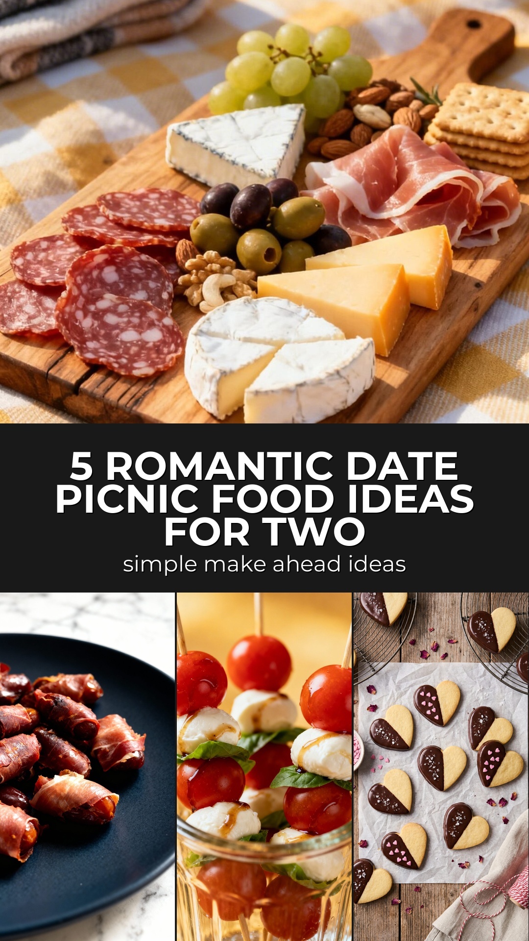 5 Romantic Date Picnic Food Ideas for Two - Simple Make Ahead Recipes That Travel Well & Stay Fresh