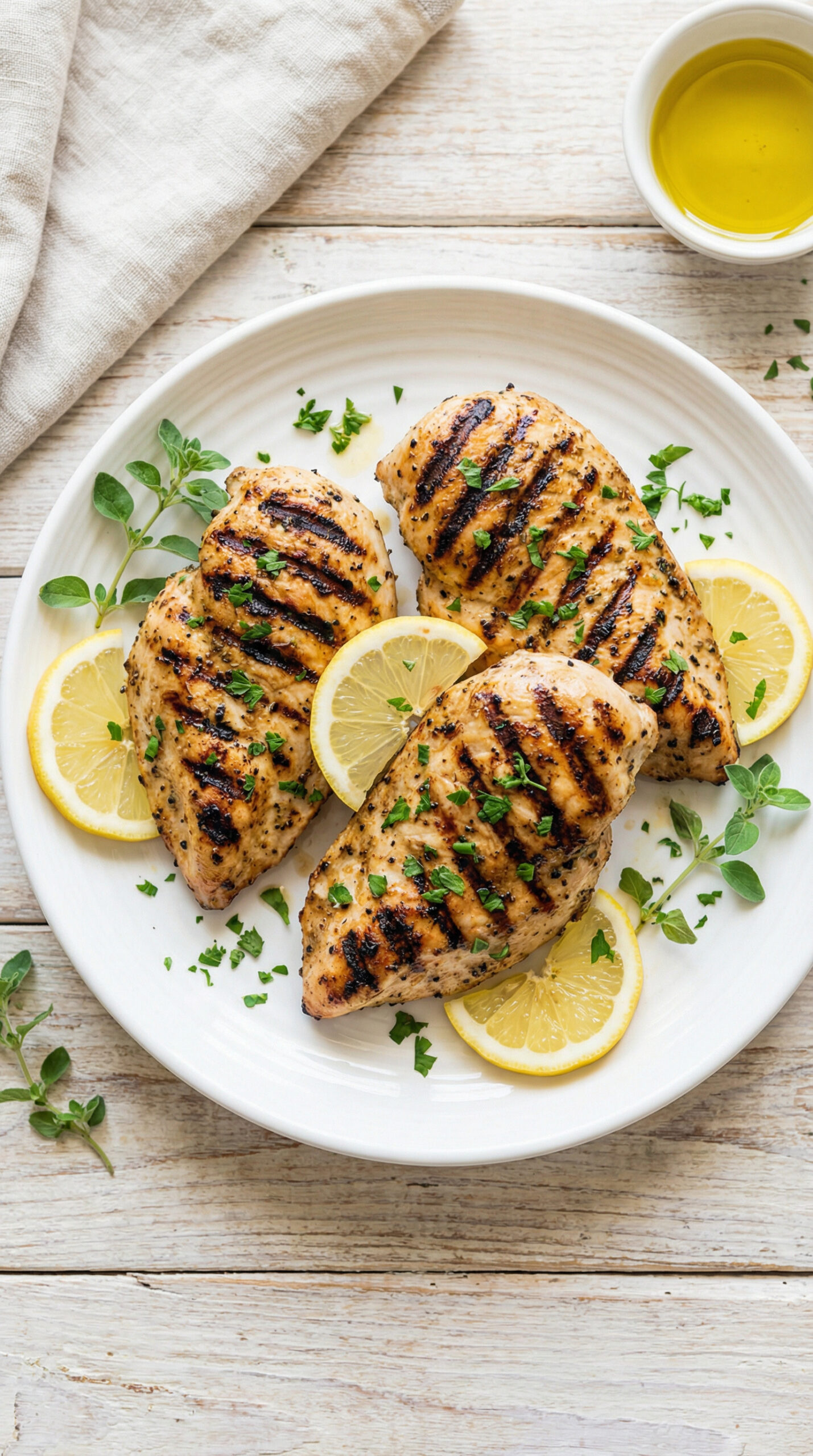 1. Lemon Herb Grilled Chicken Breasts