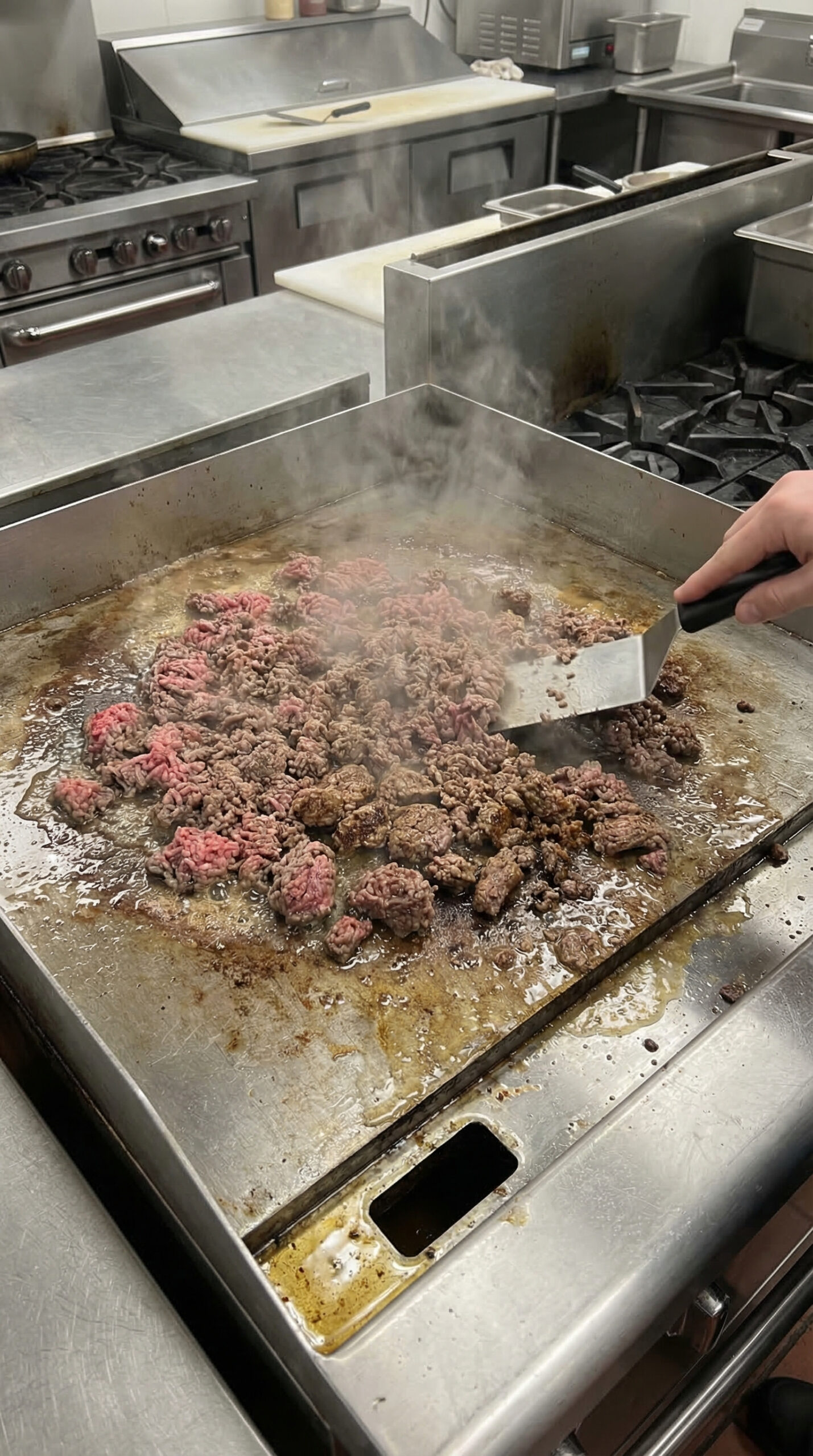 Ground Beef on the Griddle