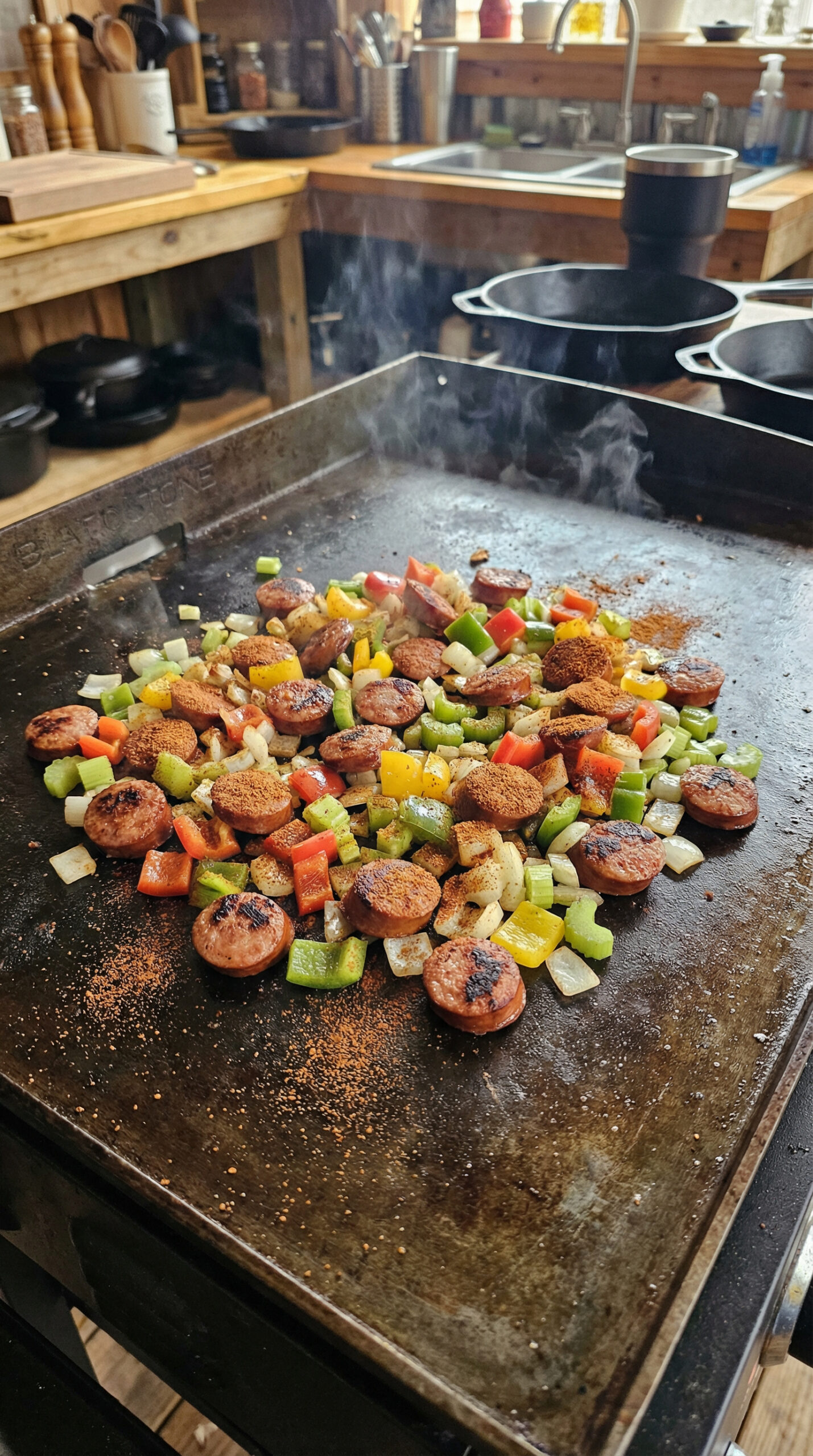 6. Andouille with Cajun Vegetables