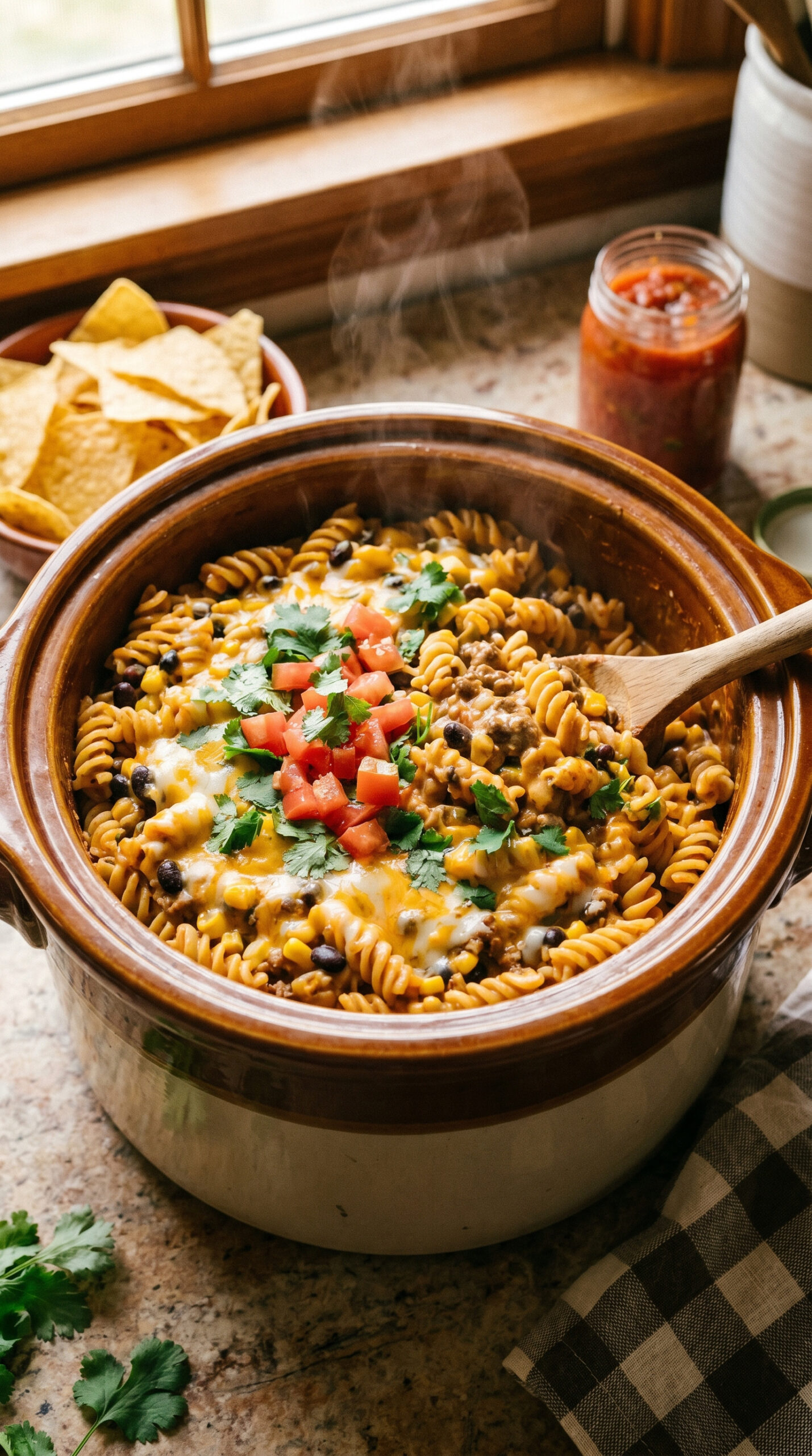 Dump-and-Go Crockpot Taco Pasta
