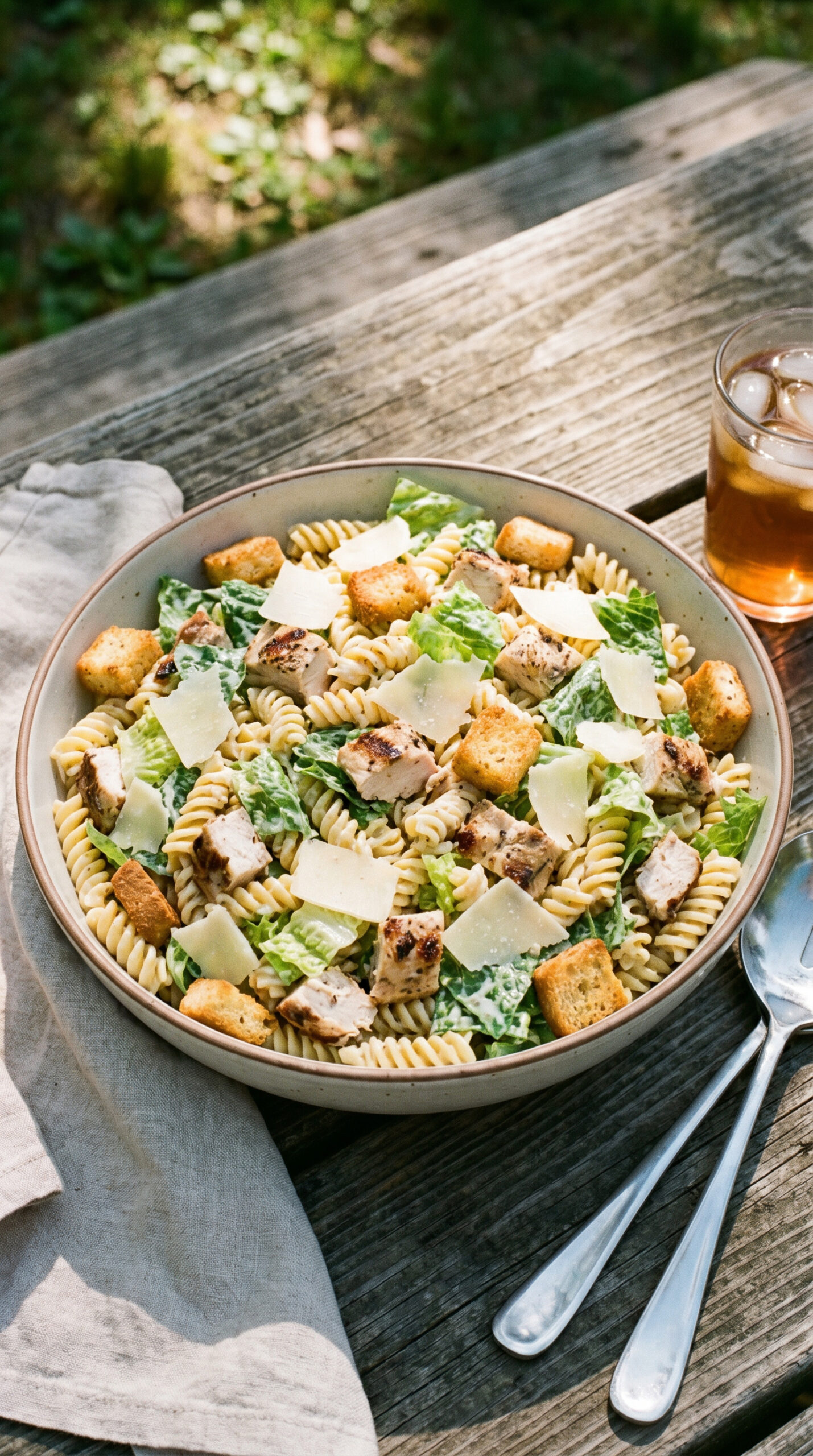 Creamy Chicken Caesar Pasta Salad
