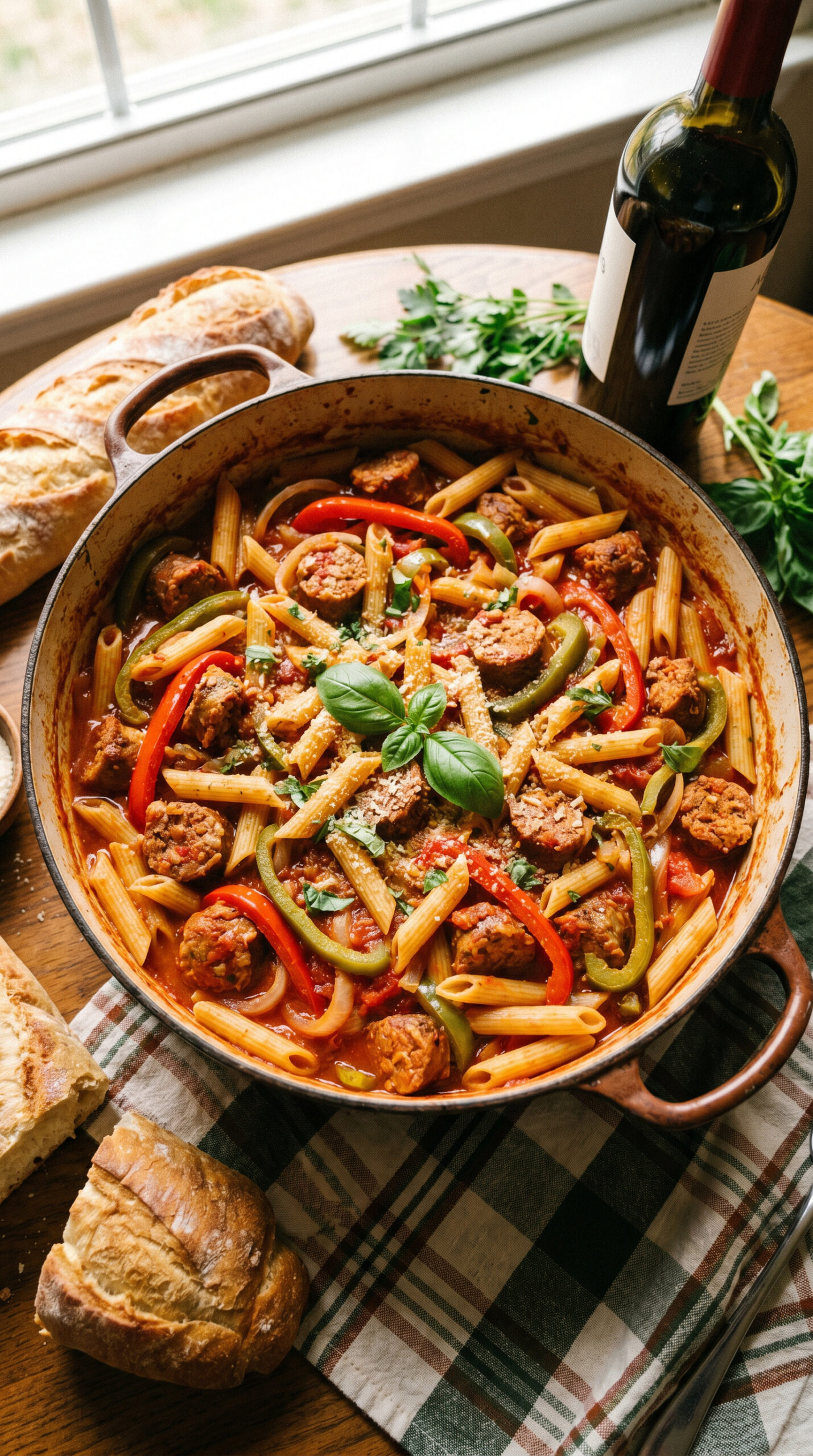 One-Pot Sausage Pepper Pasta