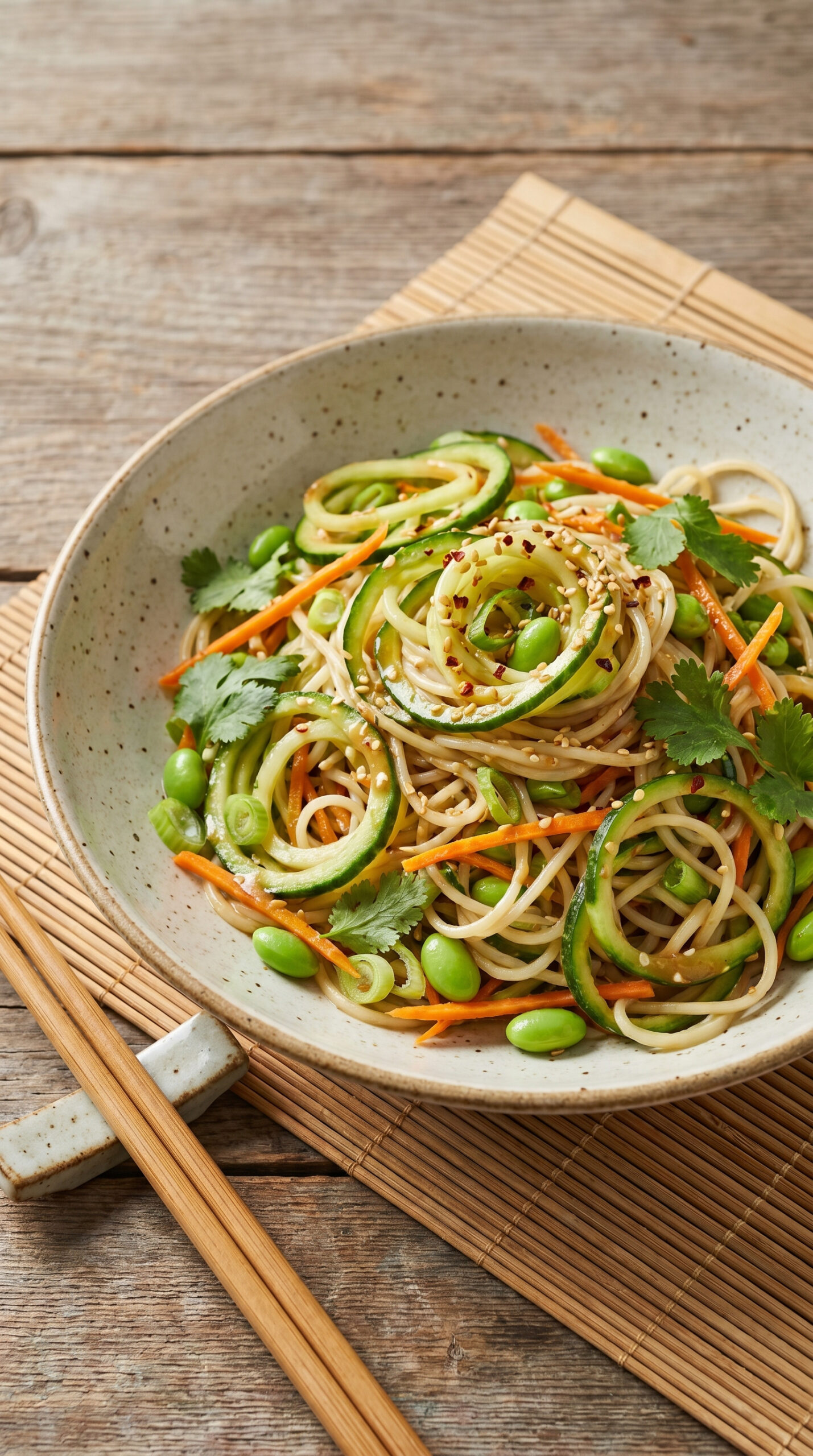Asian Sesame Cucumber Noodle Salad
