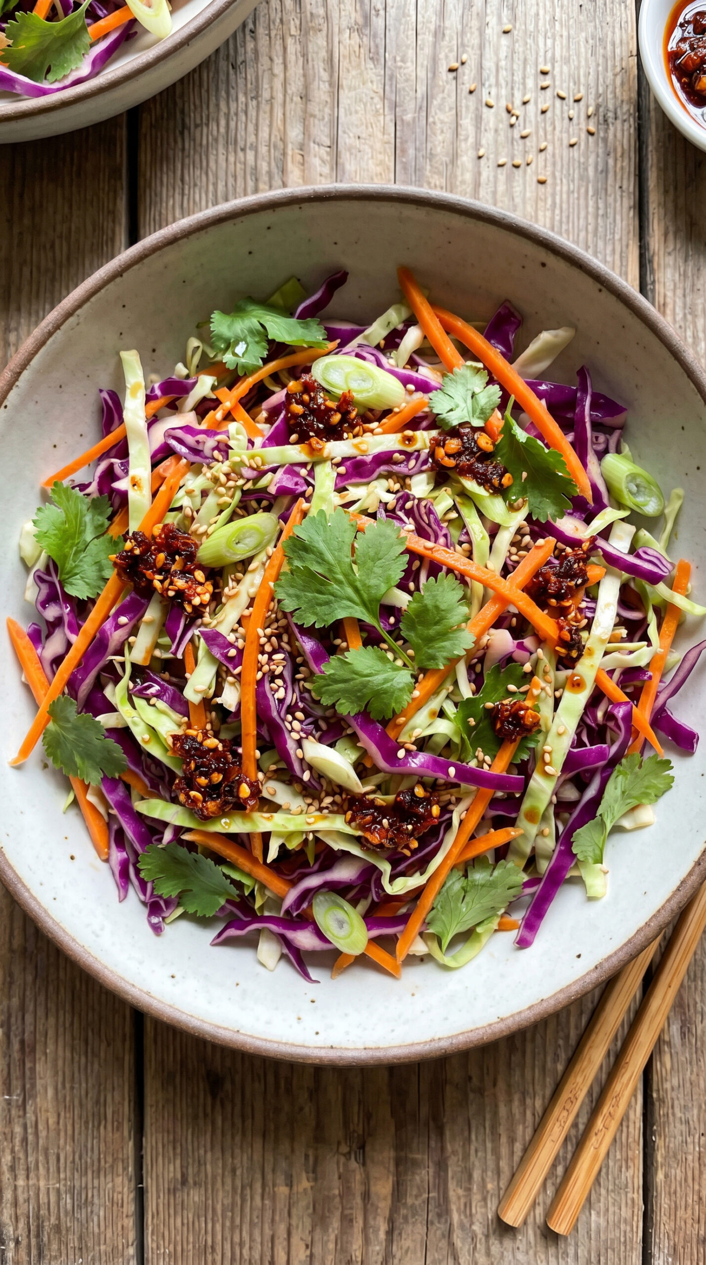 Spicy Asian Slaw with Sesame and Rice Vinegar