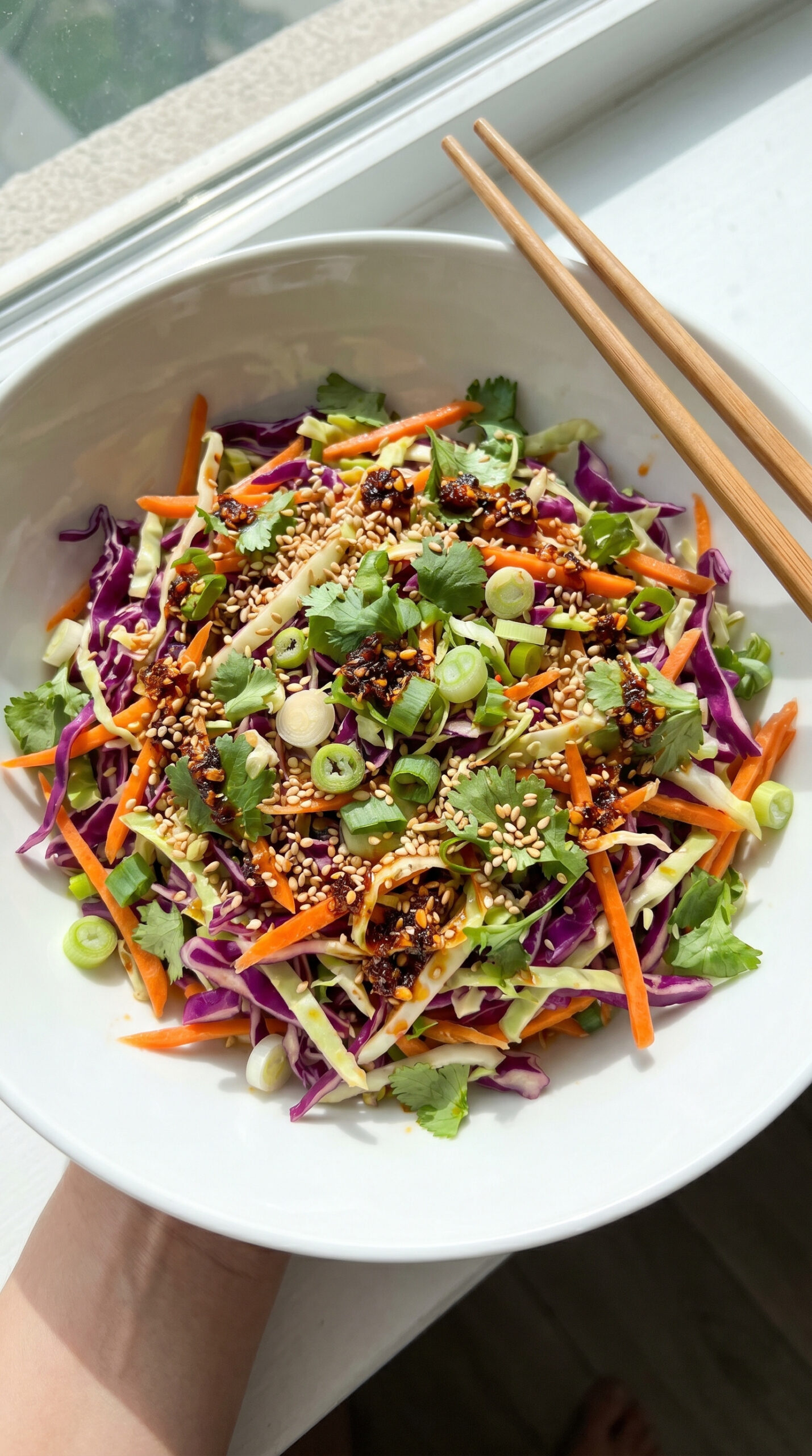 Spicy Asian Slaw with Sesame and Rice Vinegar