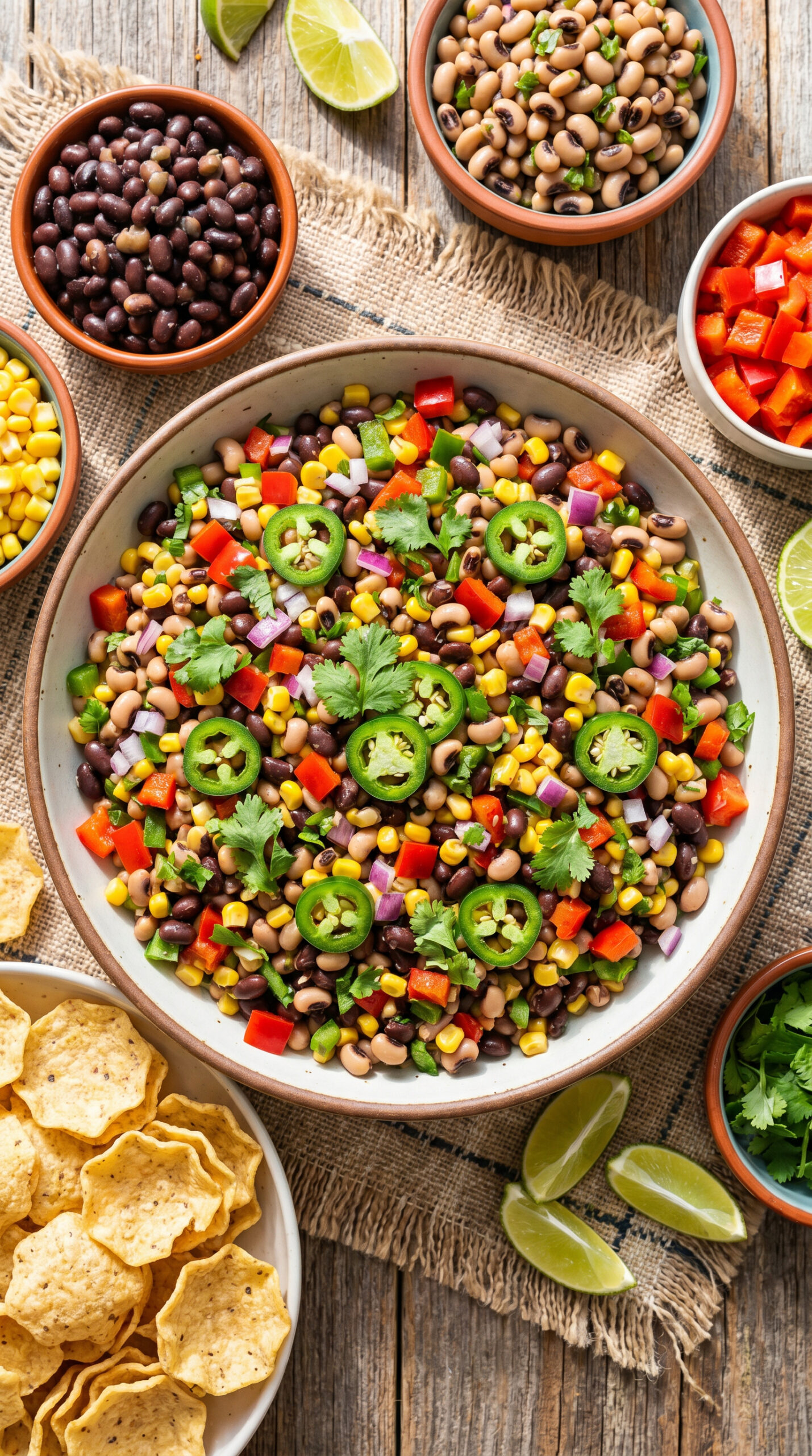 Cowboy Caviar with Tortilla Scoops