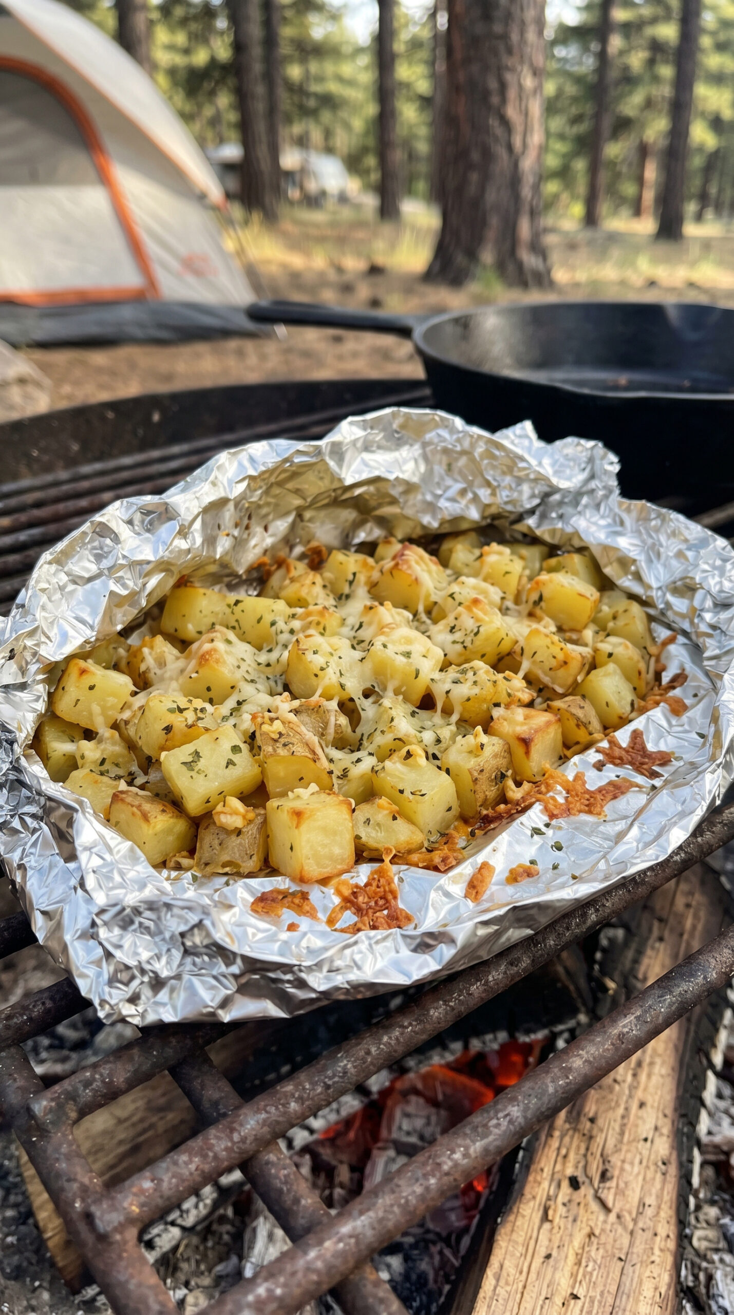 Foil Packet Parmesan Garlic Potatoes