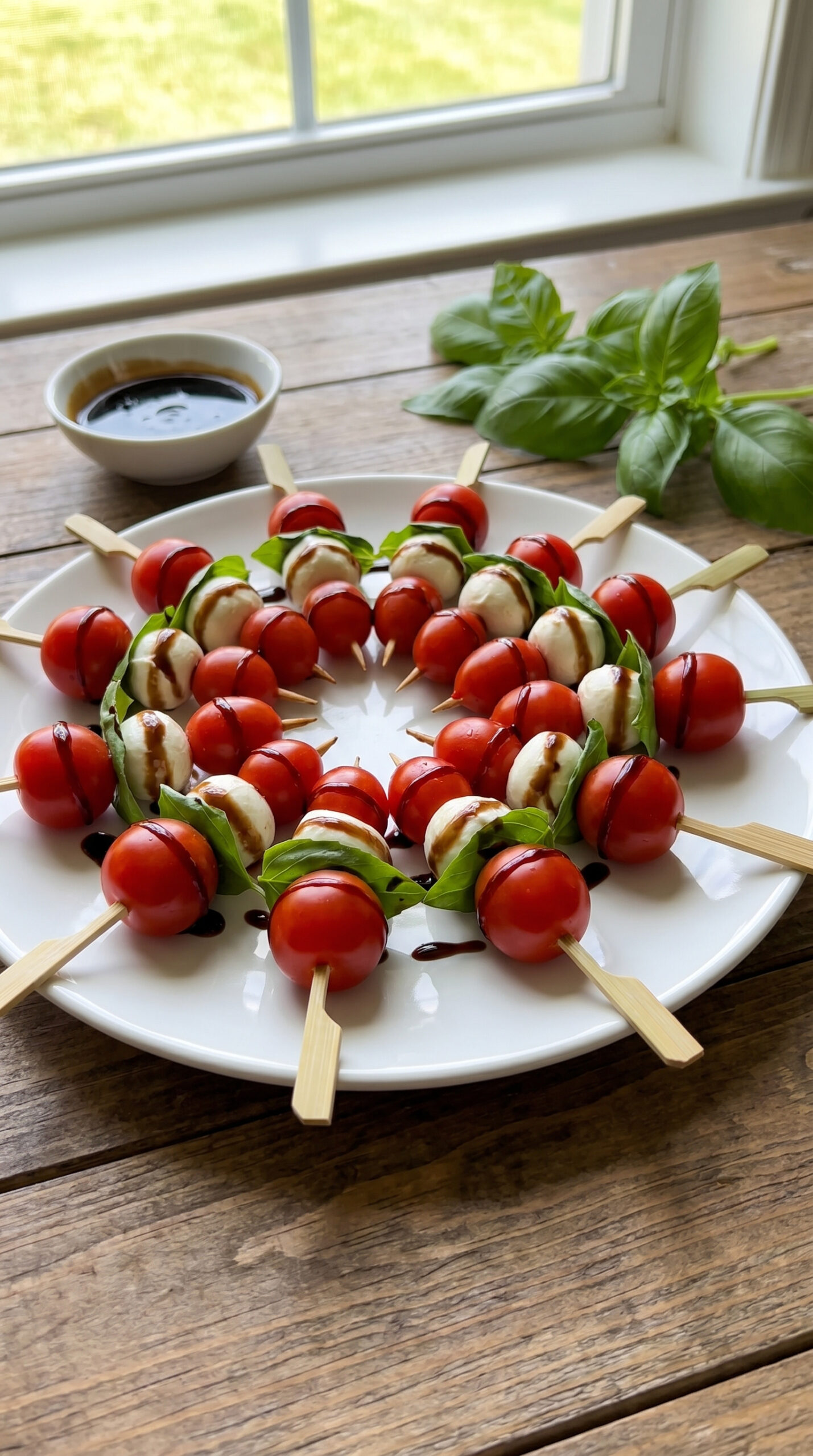 Caprese Skewers with Balsamic Glaze