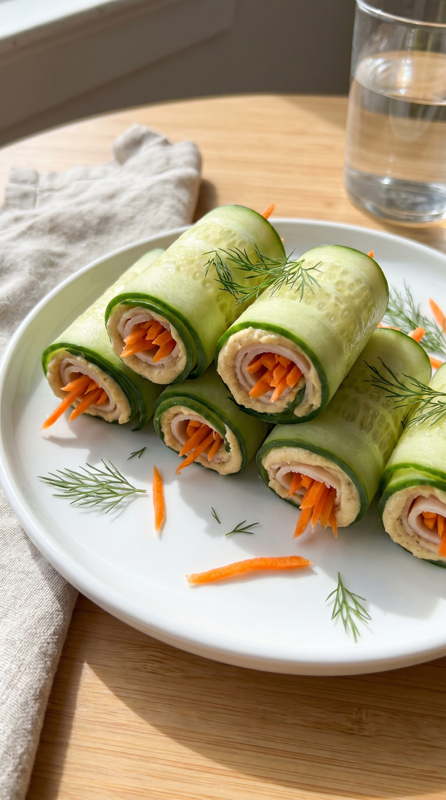 Cucumber Hummus Roll-Ups