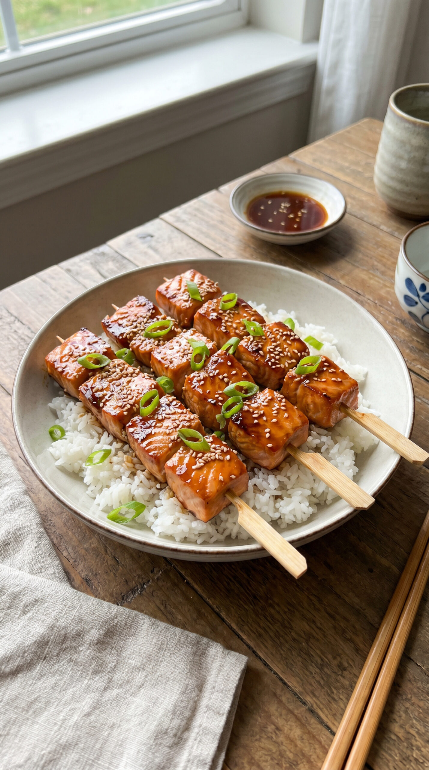 Teriyaki Salmon Skewers