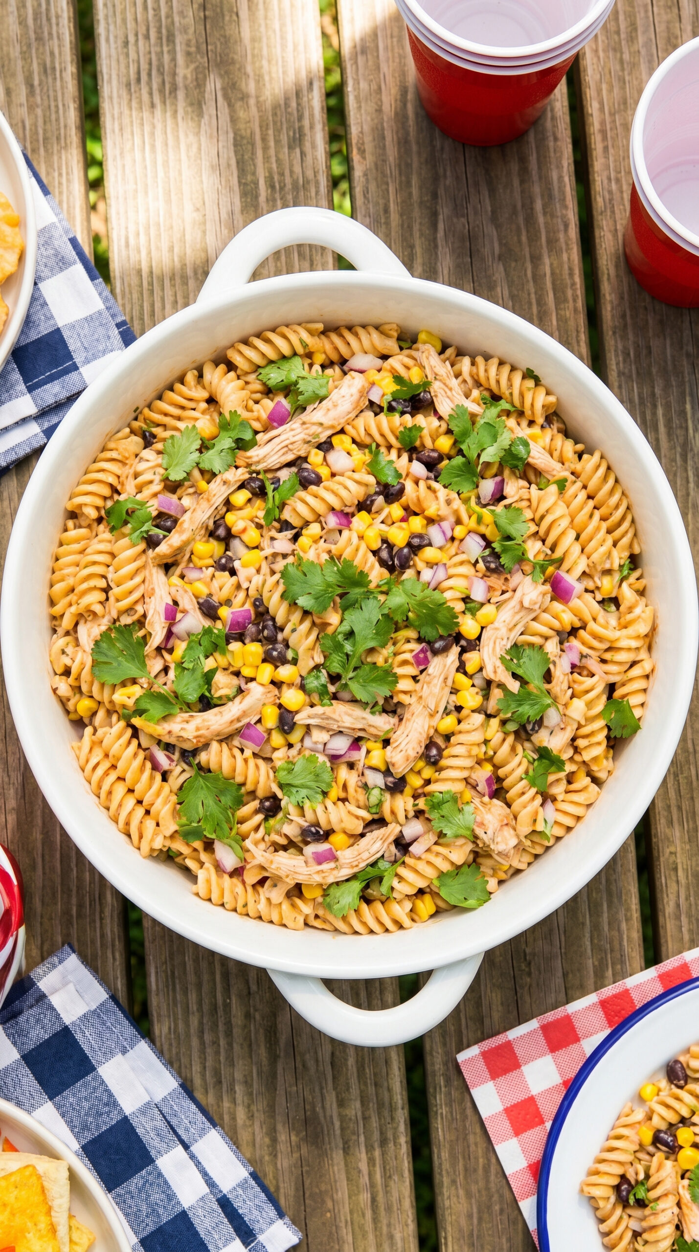 BBQ Chicken Pasta Salad for a Crowd