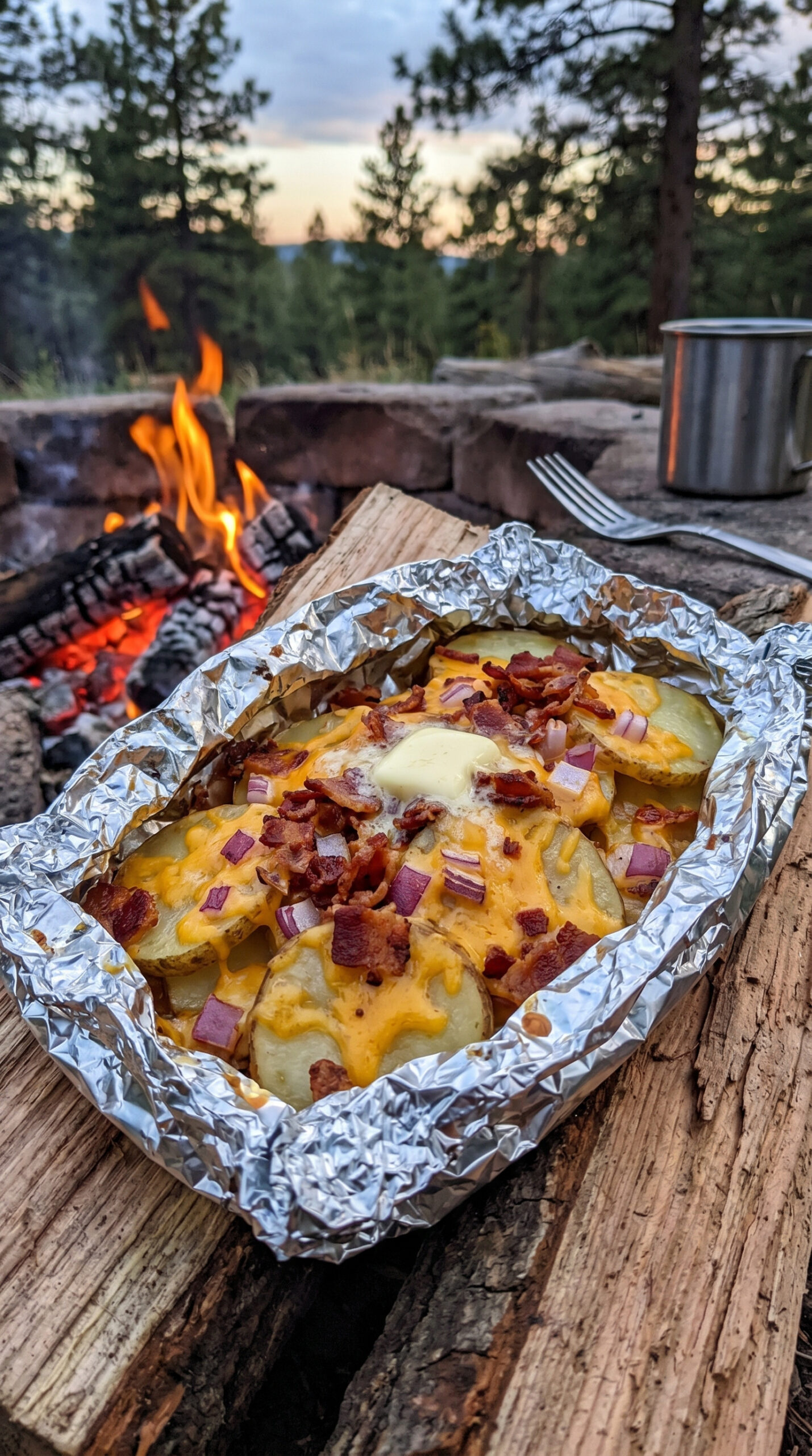 Cheesy Campfire Potatoes