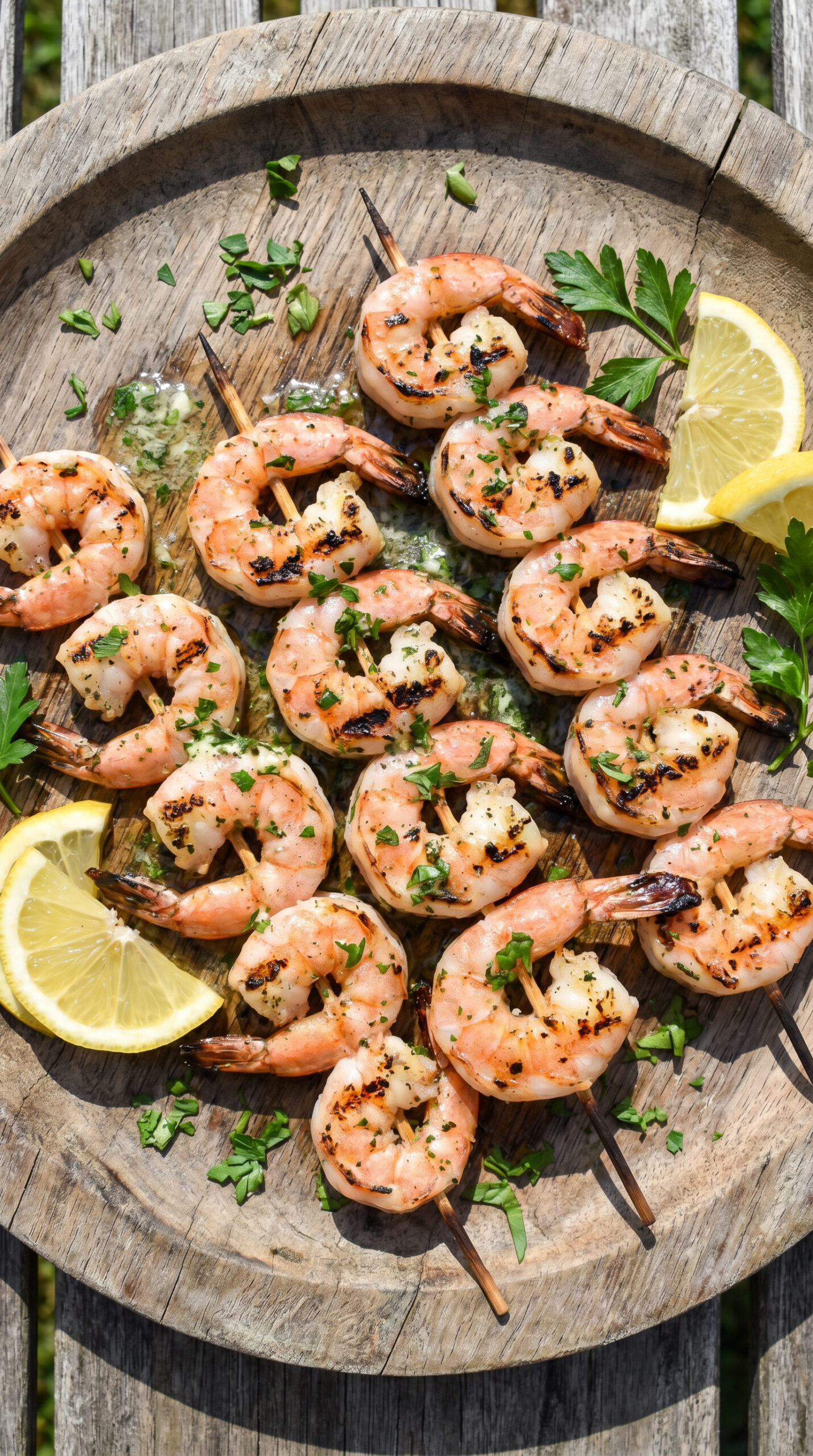 Grilled Shrimp Skewers with Lemon Herb Butter