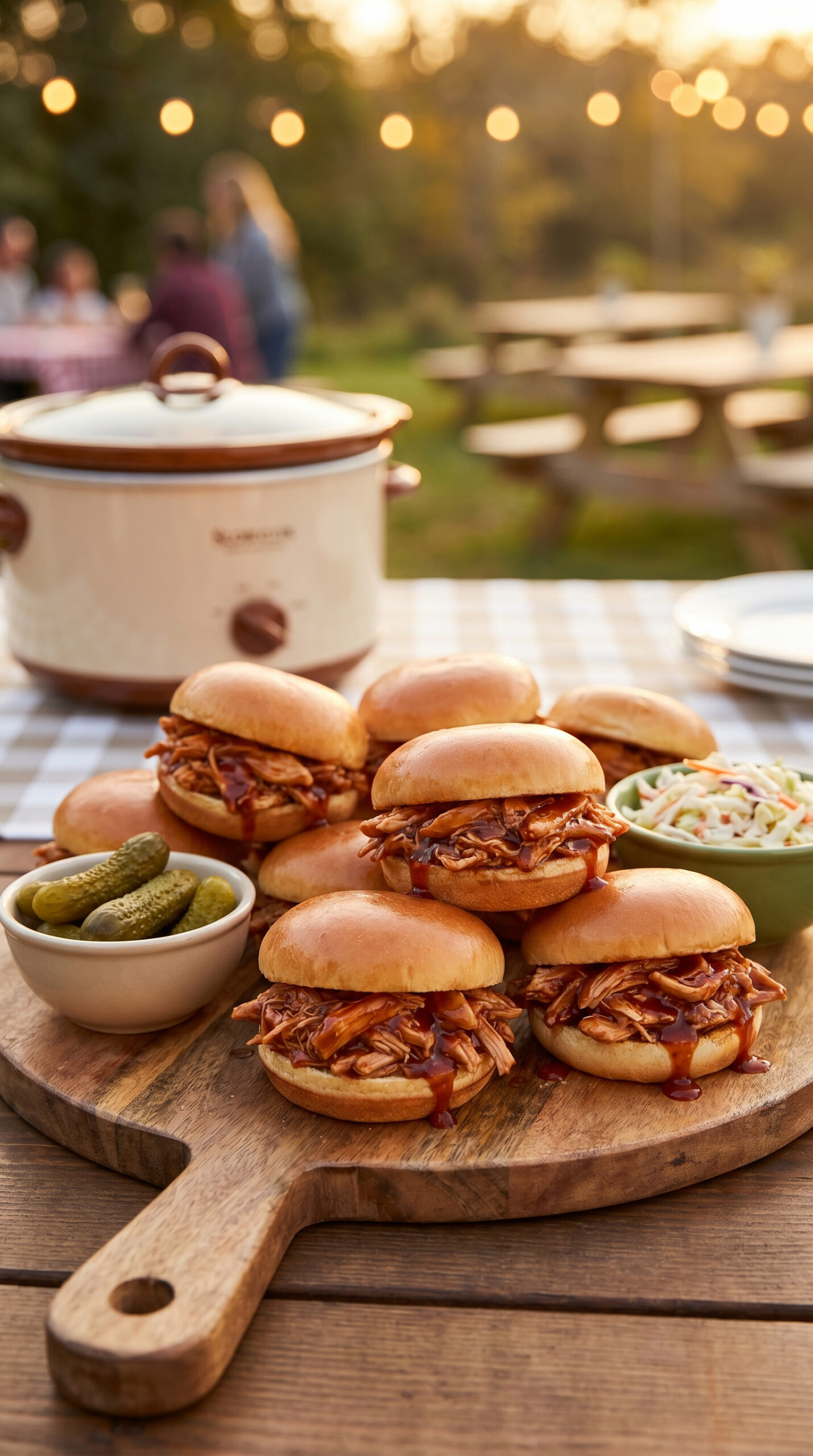 Crockpot BBQ Pulled Chicken Sliders
