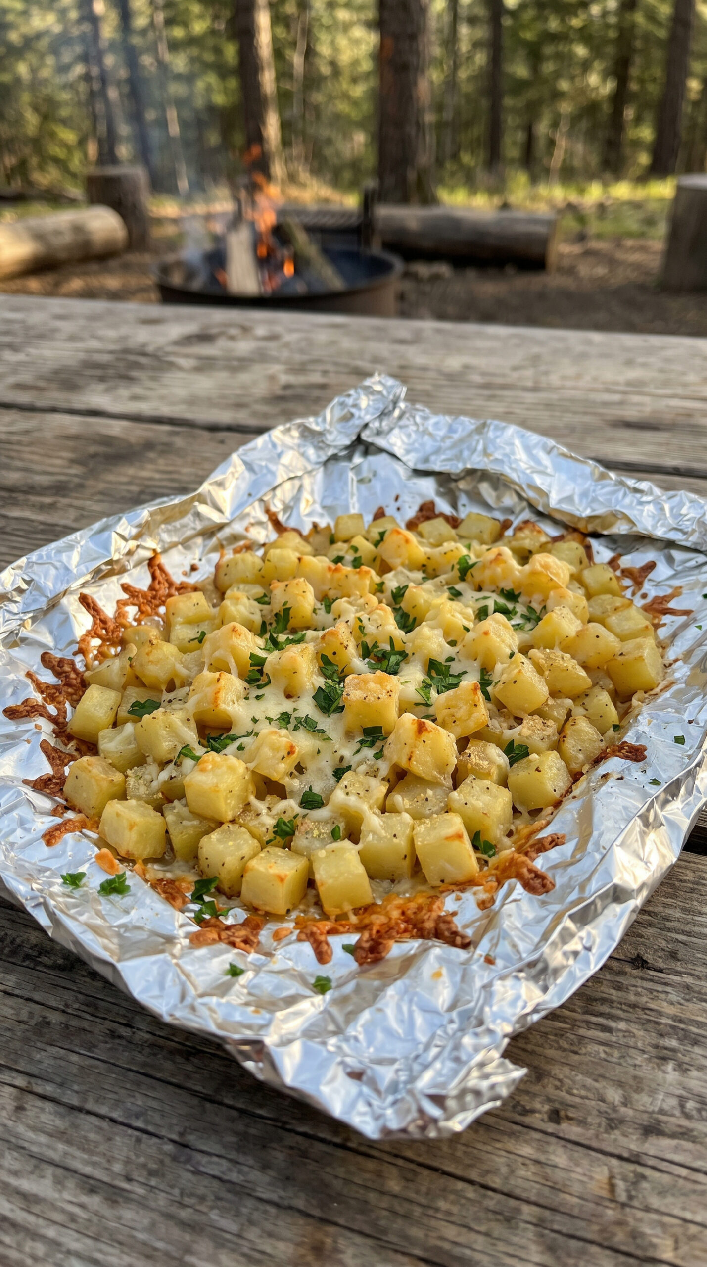 Foil Packet Parmesan Garlic Potatoes