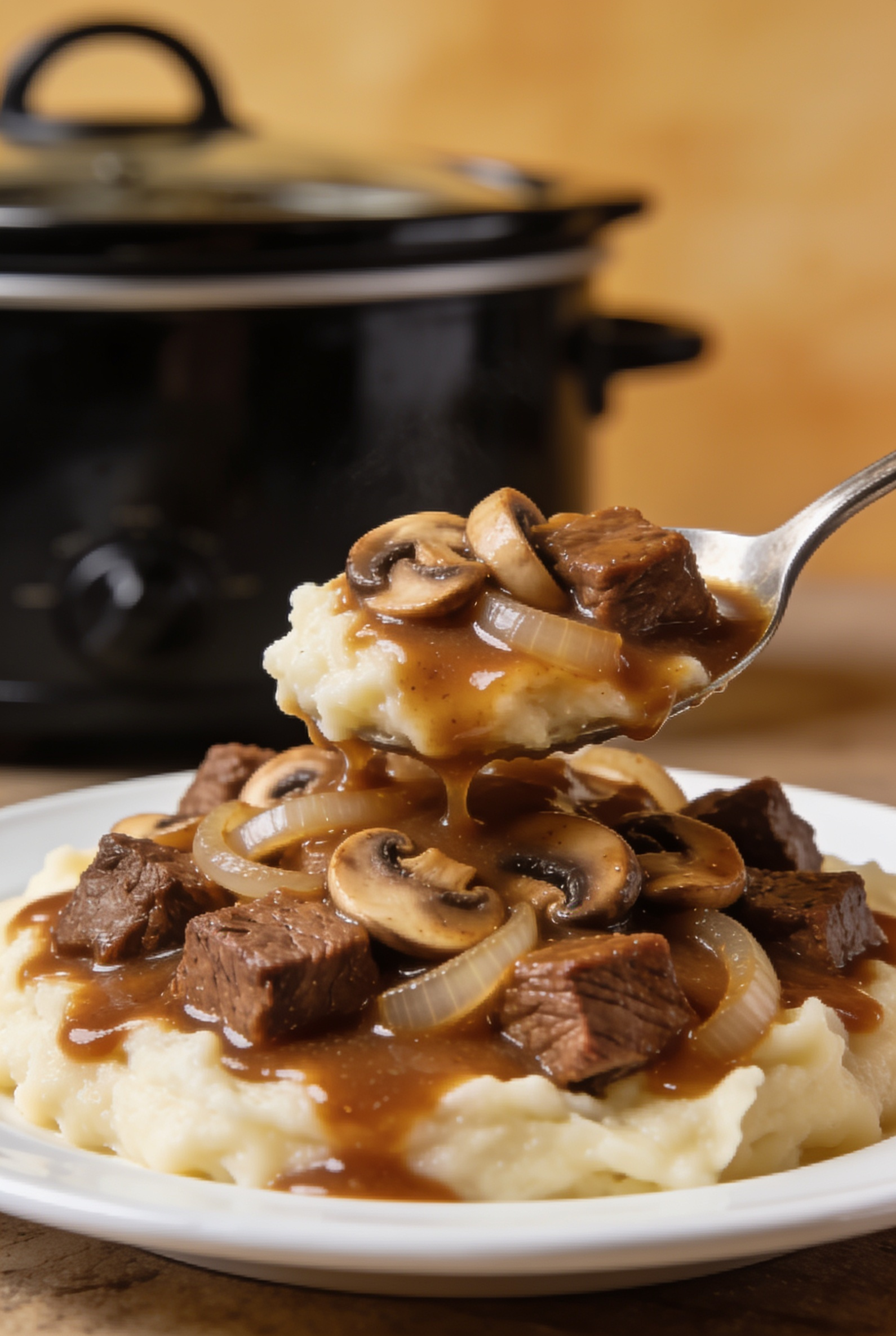 Easy Crockpot Beef Tips and Gravy