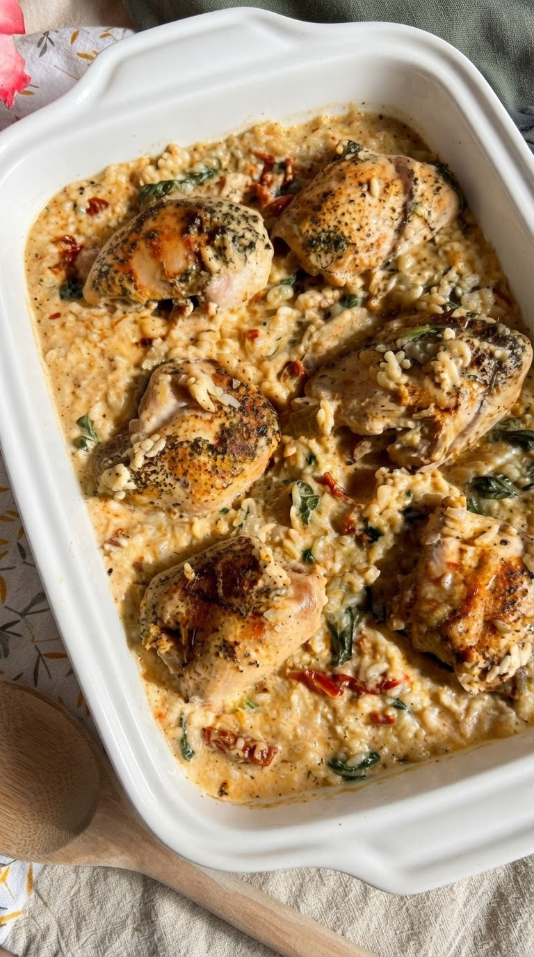 Marry Me Chicken and Rice Casserole