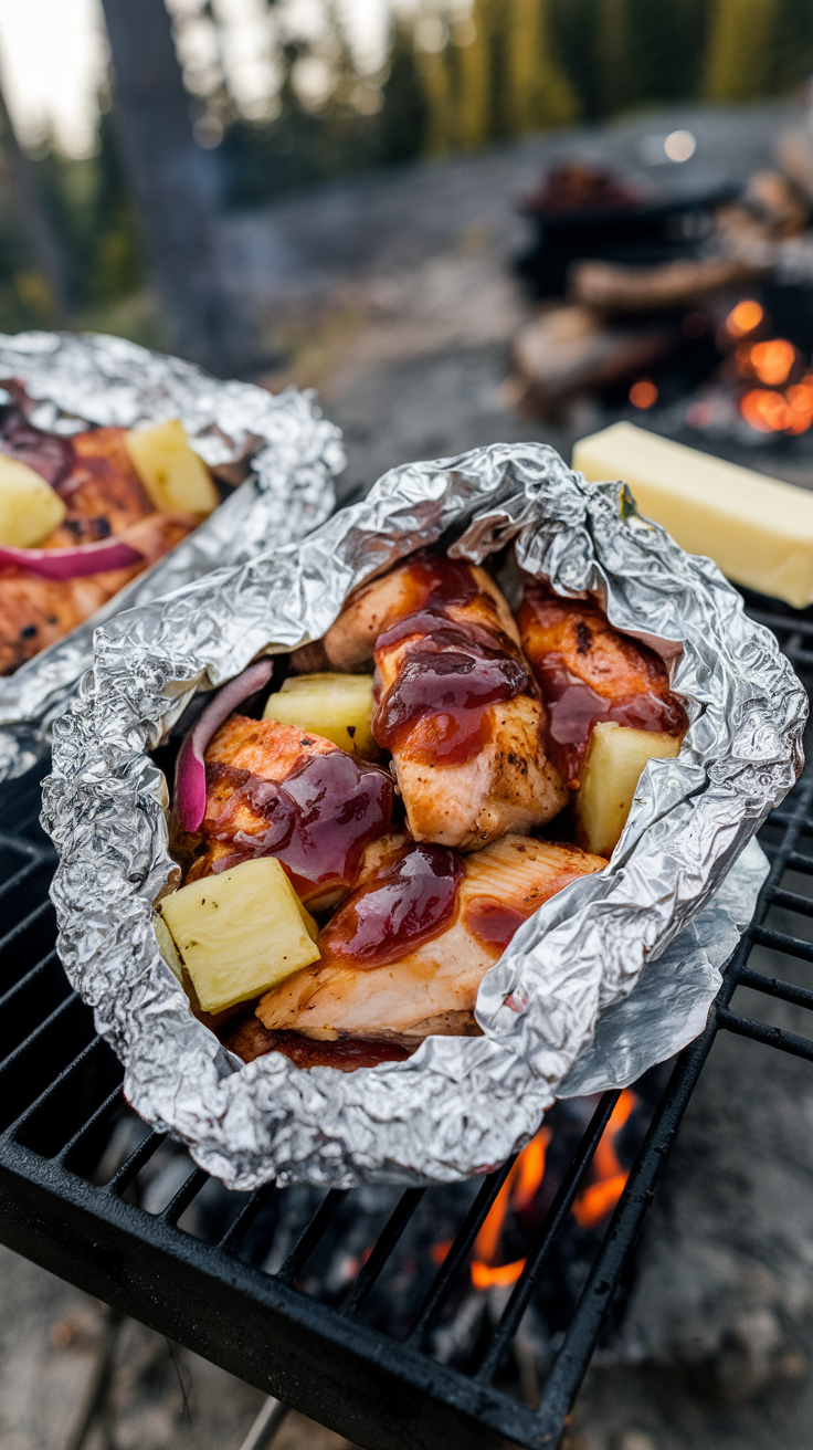 BBQ Chicken Pineapple Packets